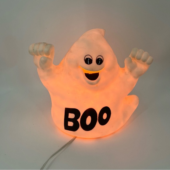 Vintage Halloween Ghost BOO! Blowmold Light Up Indoor Outdoor - Picture 6 of 7